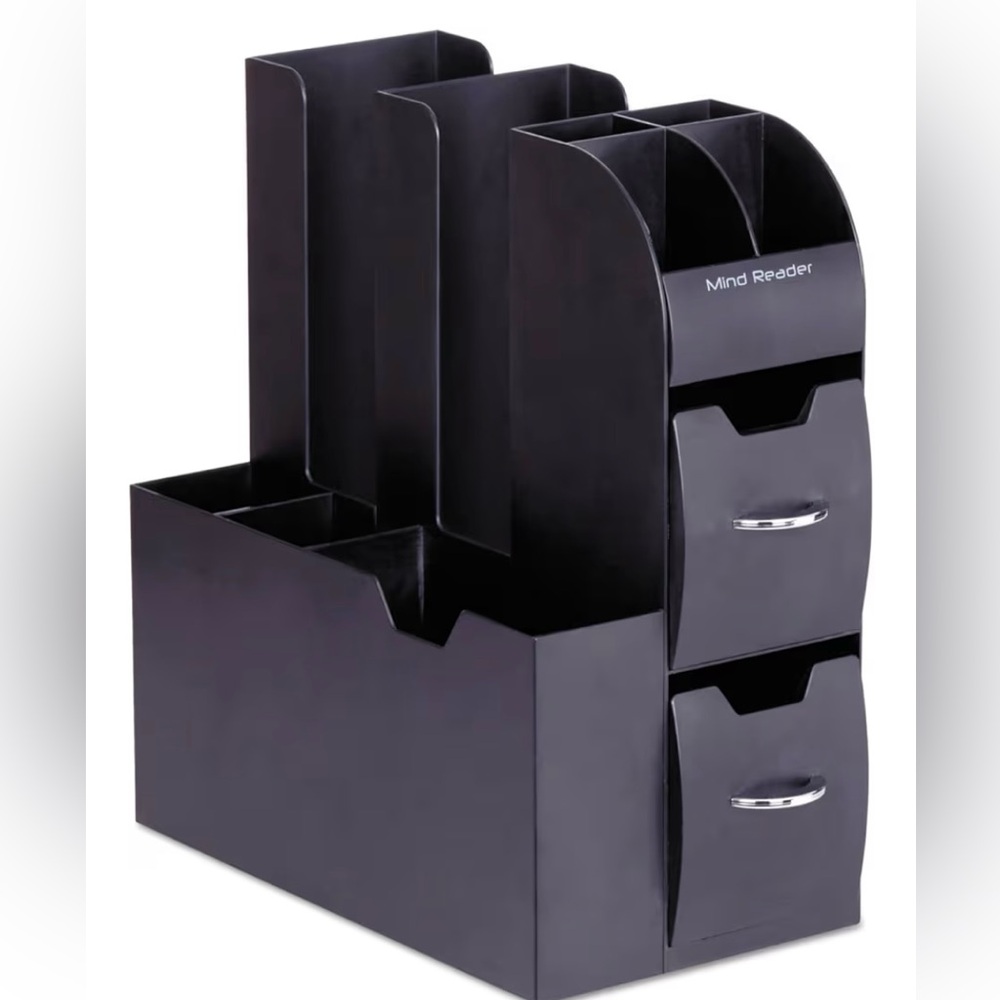 Black coffee Bar Accessory Organizer with Drawers